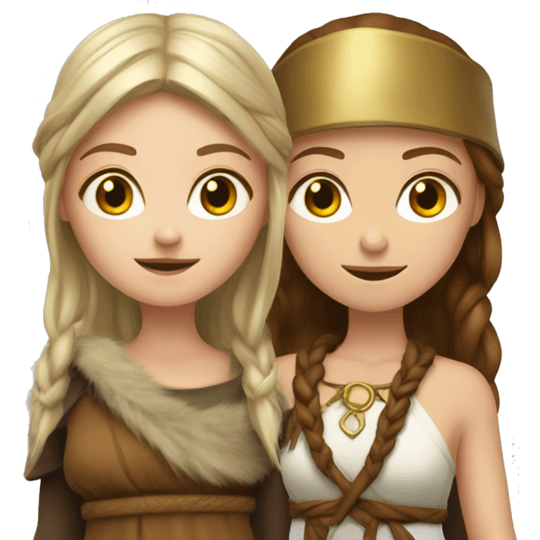 2 druid girls caucasian together emoji