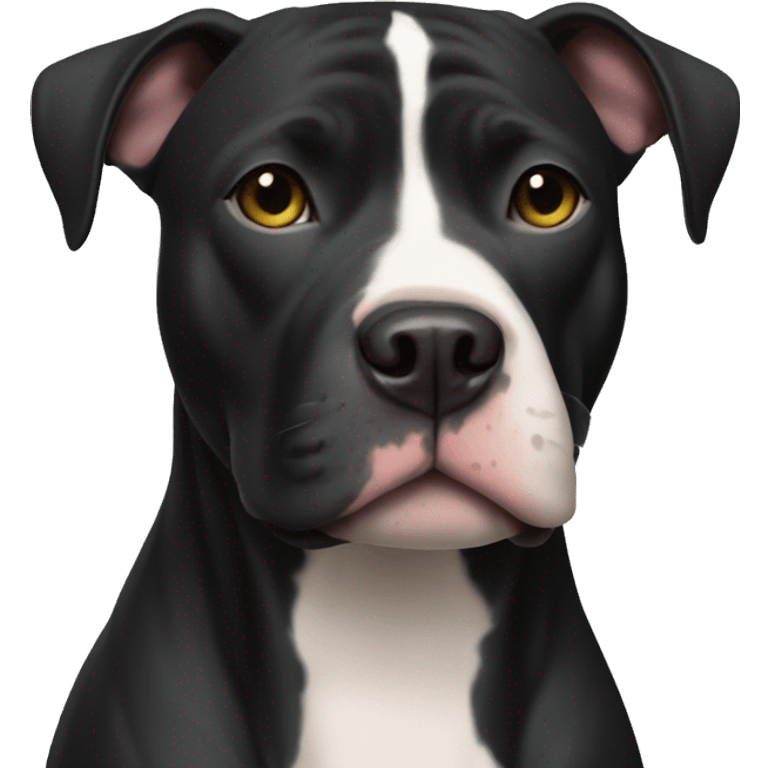 Black pitbull with white spot on chest emoji