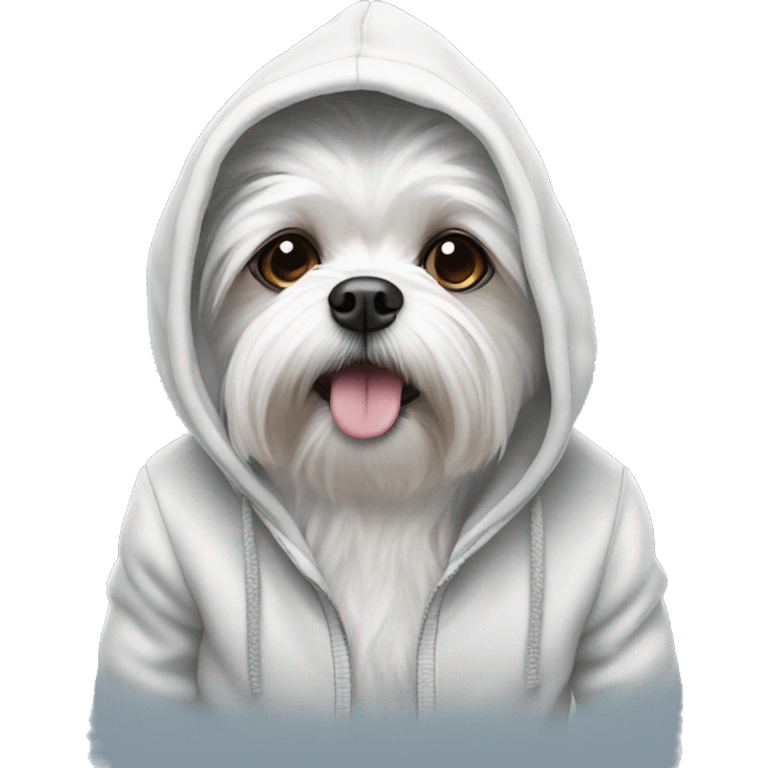 Maltese wearing a hoddie emoji