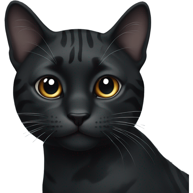 Black tiger cat with small white dot on nose emoji