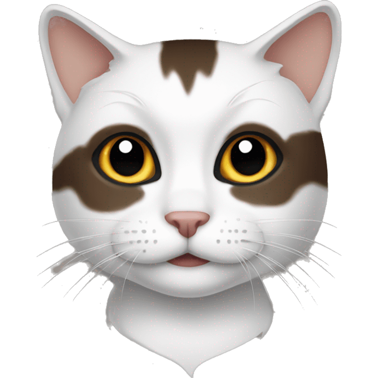 White brown black cat emoji