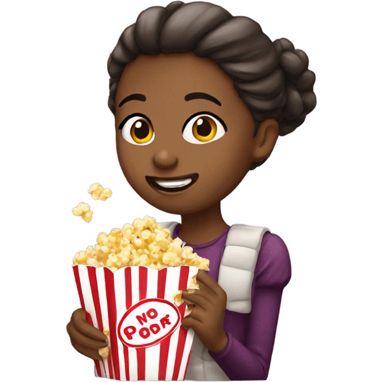 Girl eating popcorn  emoji