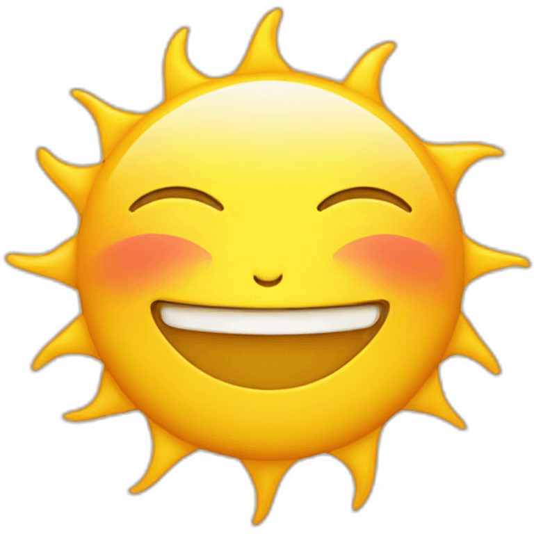 smilling sun with fin line emoji