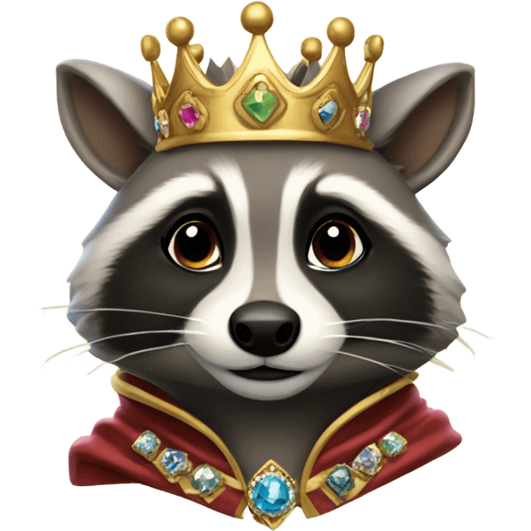 Royal raccoon emoji