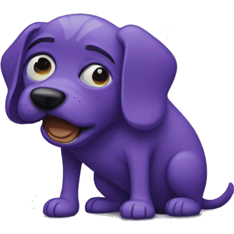 Purple dog crying emoji