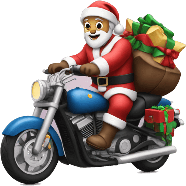 santa on a motorcycle  emoji