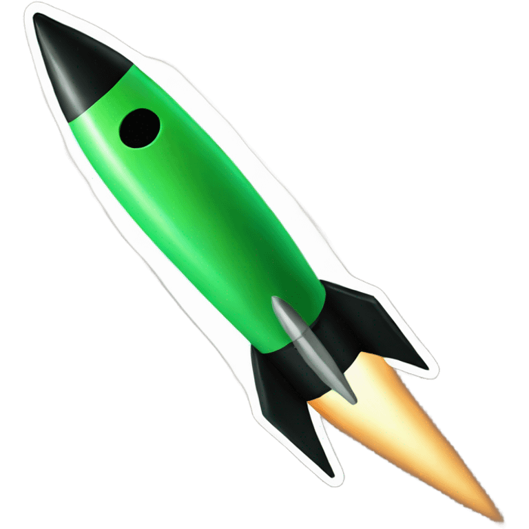 green and black rocket emoji