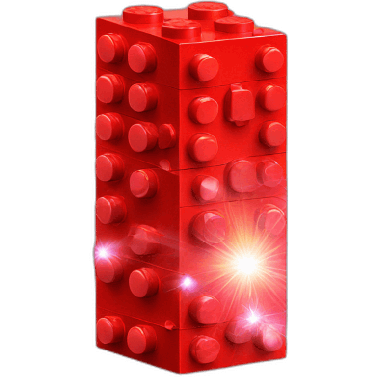 Red LEGO brick with sparkles emoji