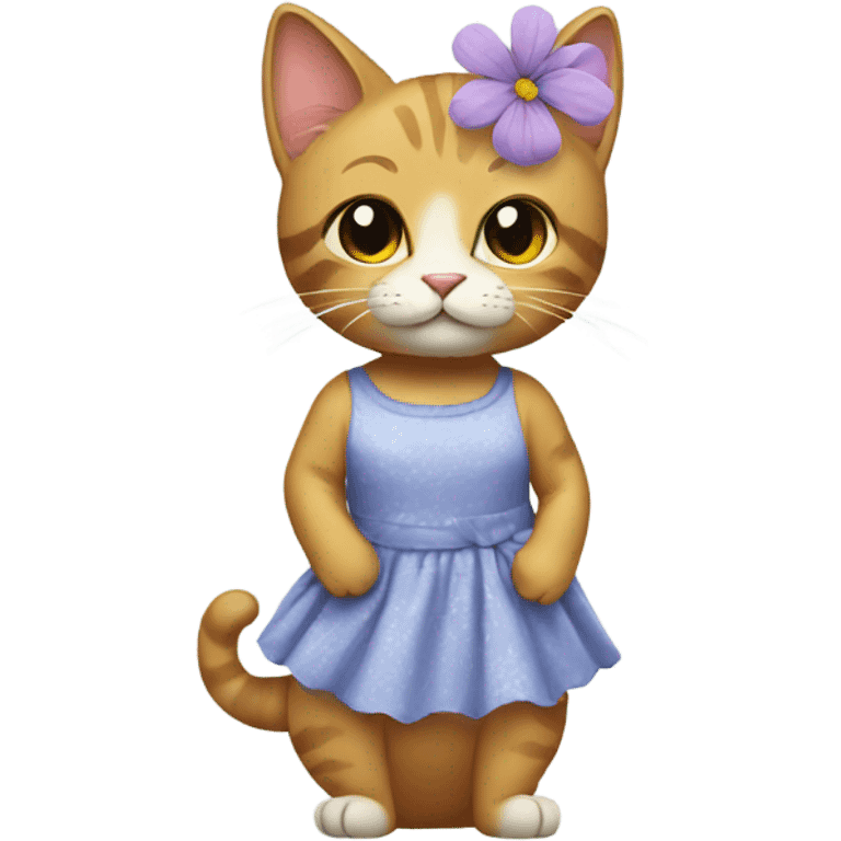 Cat with a dress and a flower  emoji