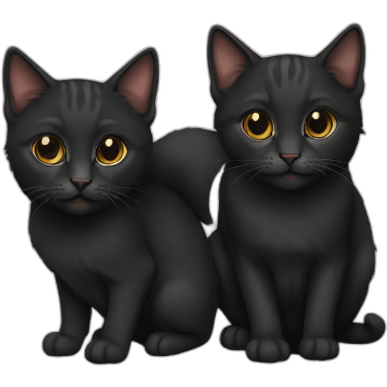 two-cats-bengali-cat-kitten-cat-black-together emoji