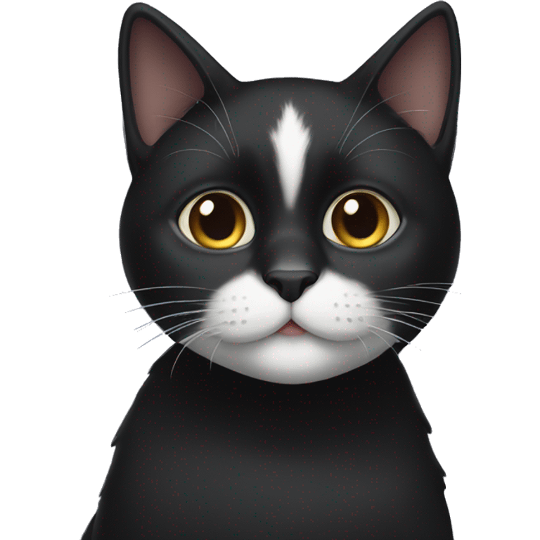 Black cat with white chin  emoji