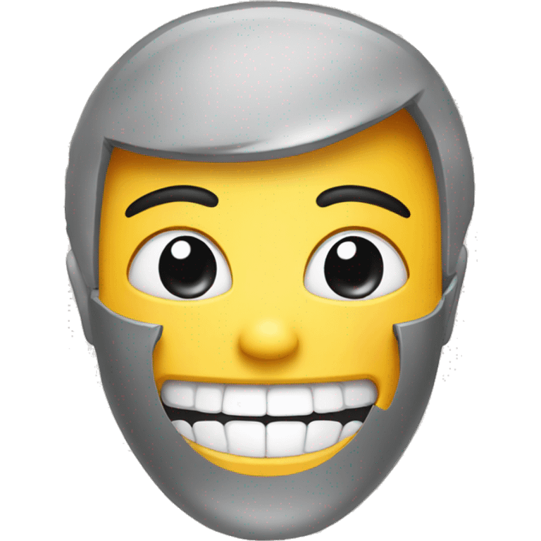 smiling emoji with bottom titanium grill emoji