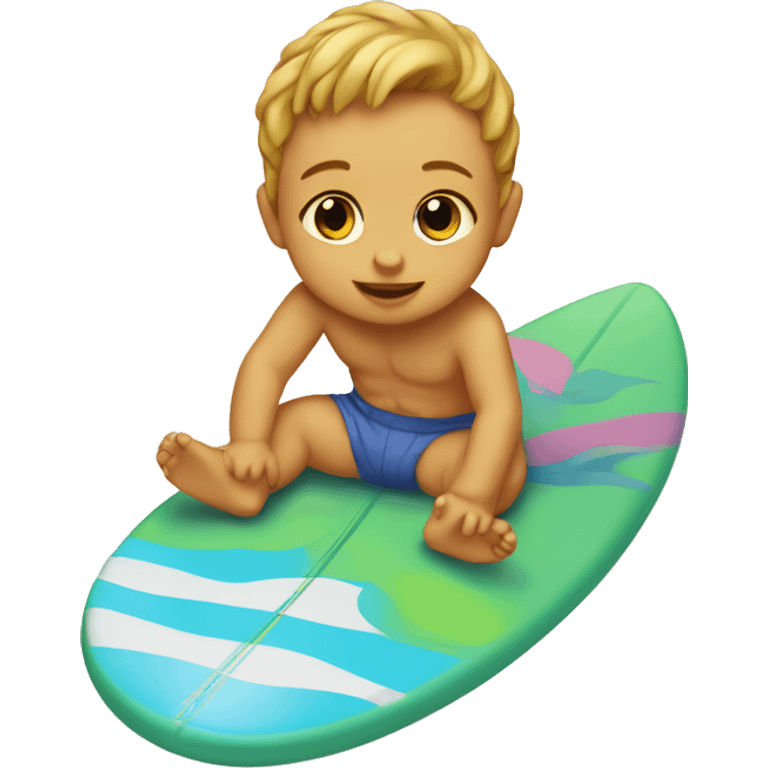 Baby on surfboard emoji