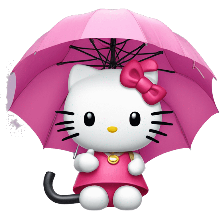 Hello kitty holding an umbrella emoji