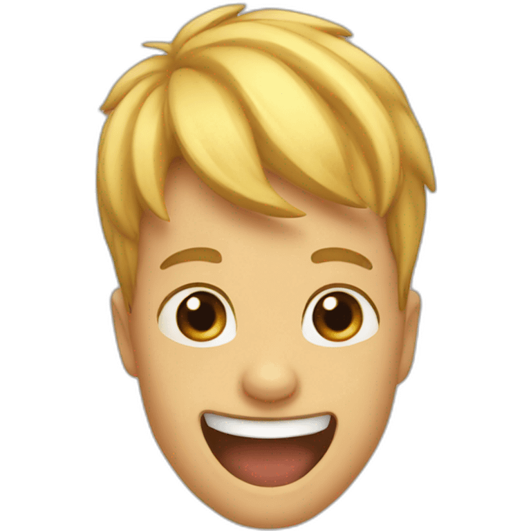 A boy laughing of another boy emoji