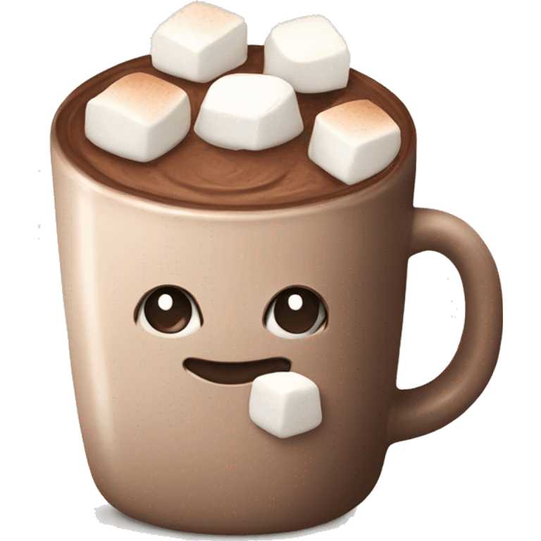 Hot chocolate mug with marshmallows emoji