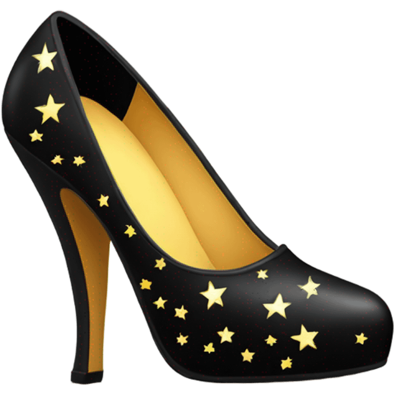 Black High heels with stars for soles emoji