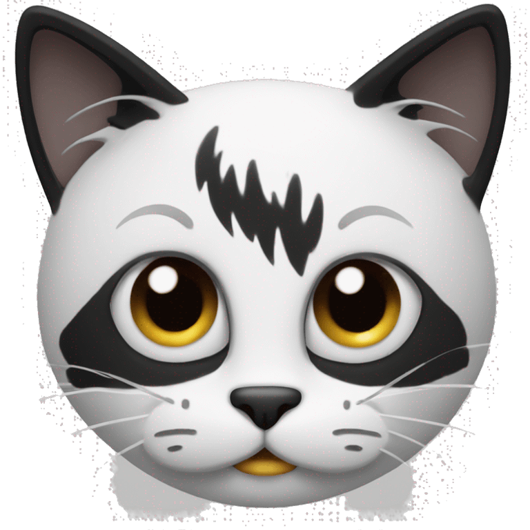 Black and white crazy cat emoji