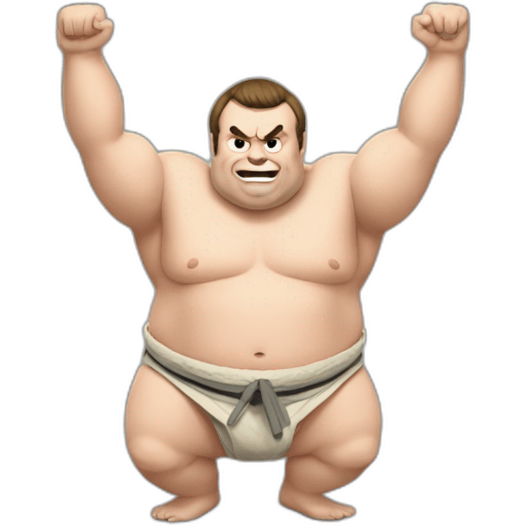 emmanuel macron as a sumo emoji