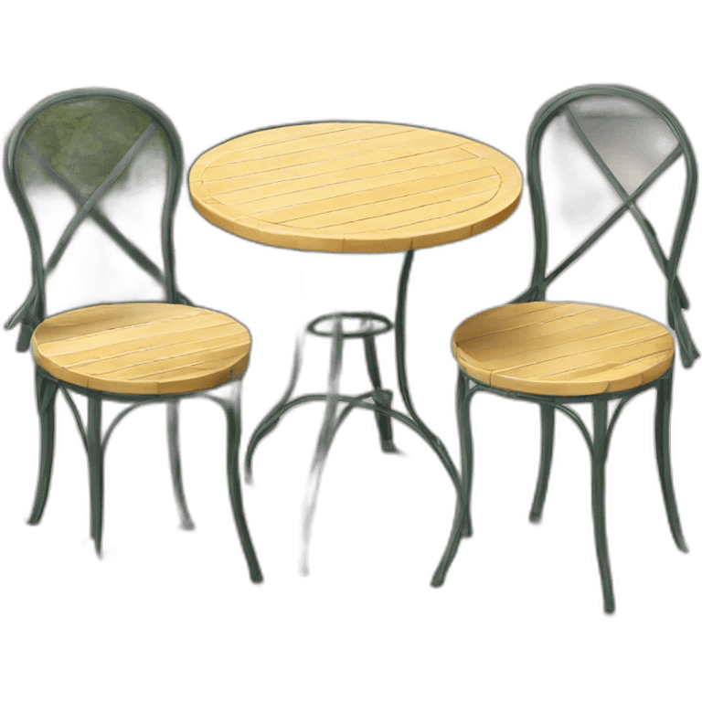 french bistro table and chair emoji