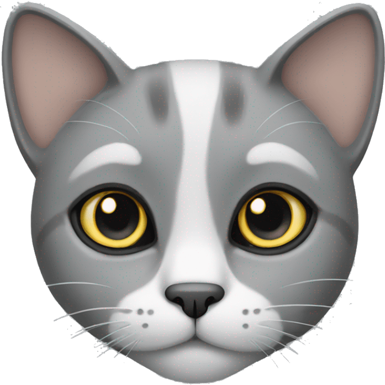 Grey cat with grey eyes emoji