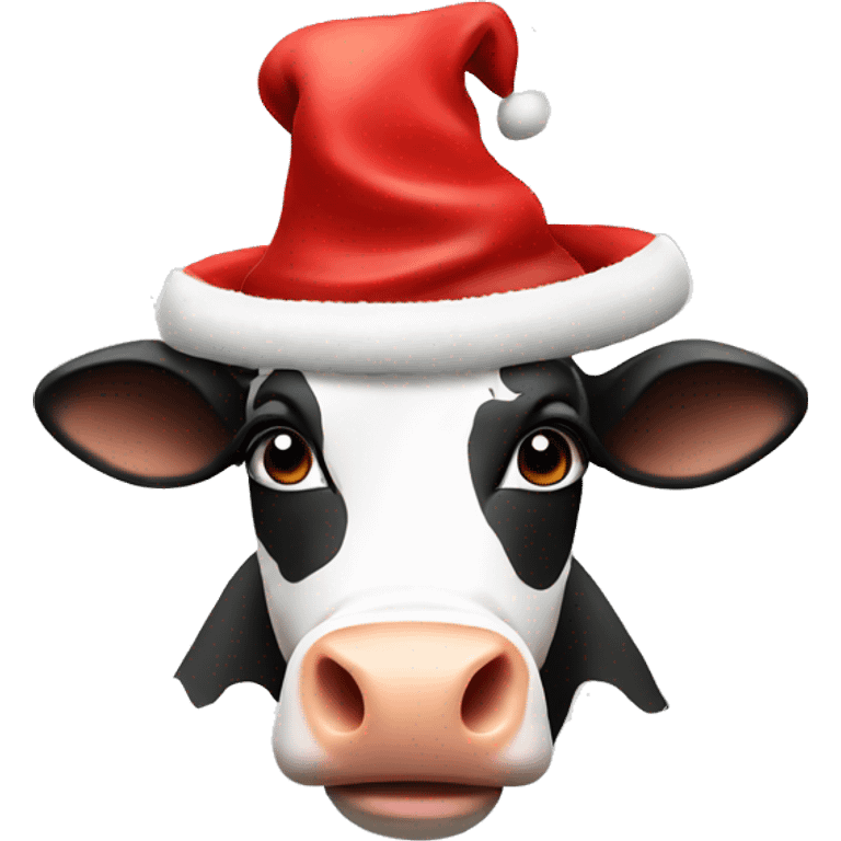 Cow with hat of Santa  emoji