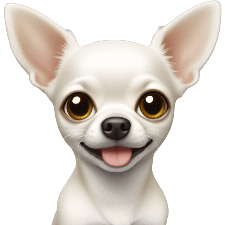 Small white chihuahua  emoji