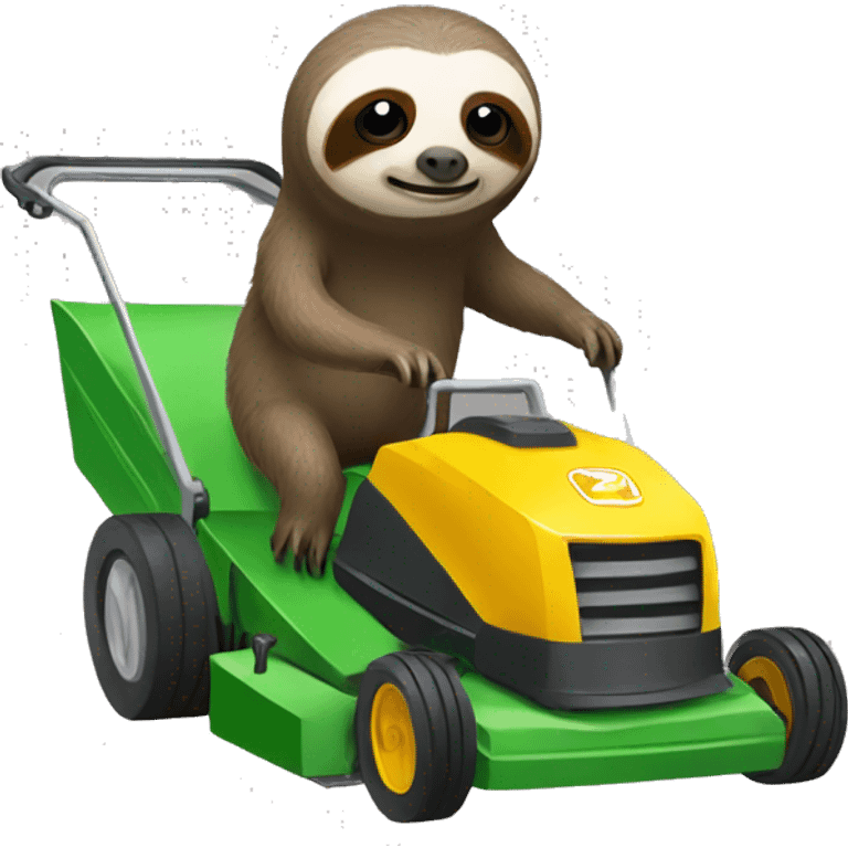 Sloths pushing lawn mower emoji