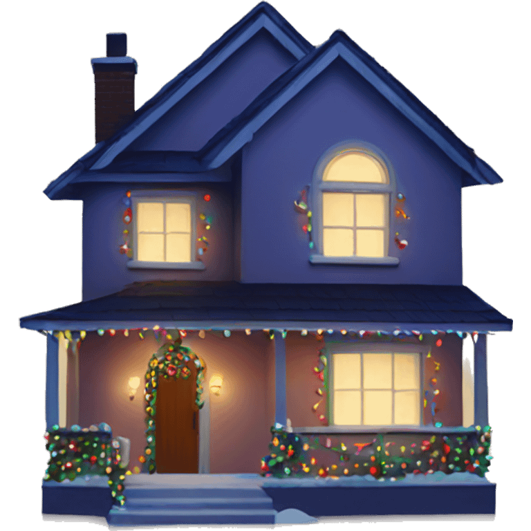 house with christmas lights emoji