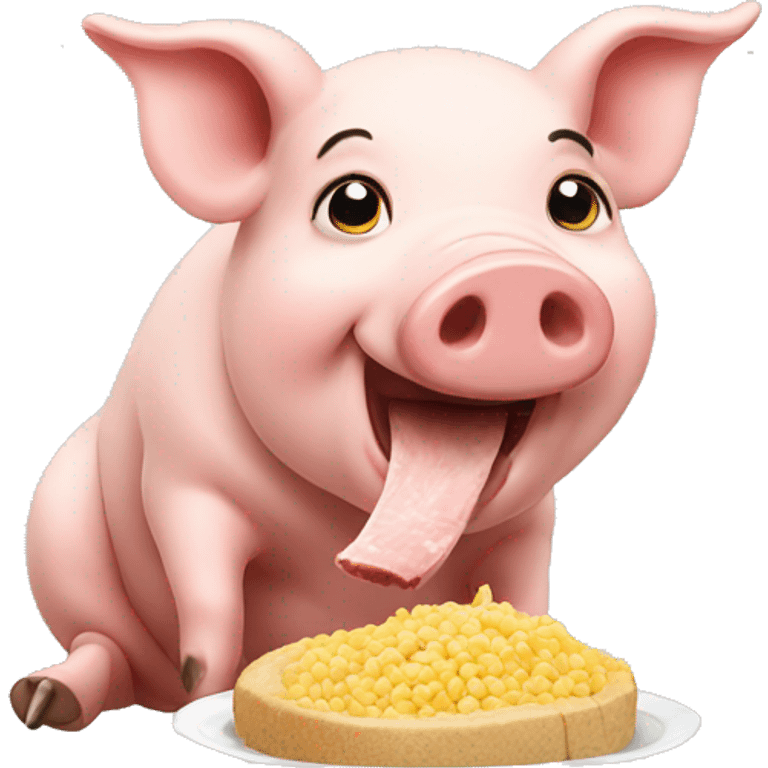 Pig eating emoji