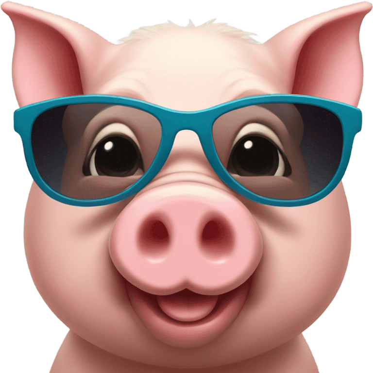 Pig with sunglasses  emoji