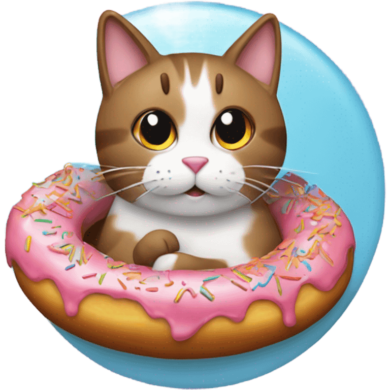 Cat eating a donut emoji