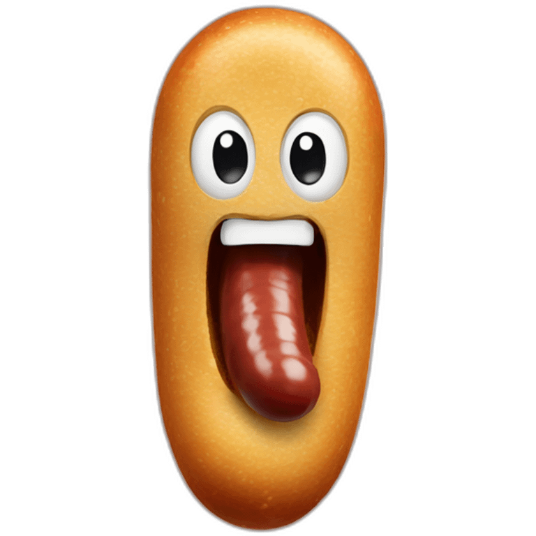 having a saussage in mouth emoji