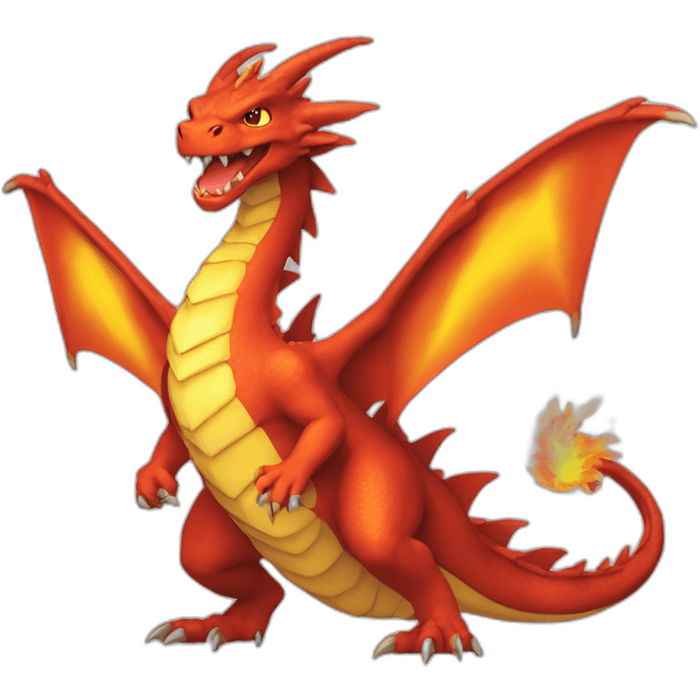 dragon de feu rouge Pokémon dracofeu gros queue en feu emoji