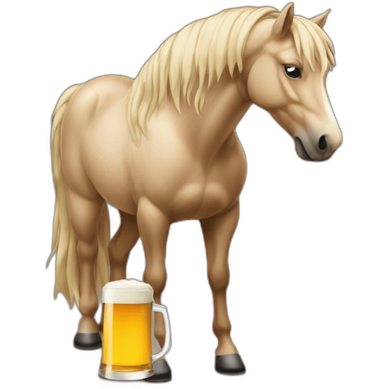 Cheval qui boit une bière emoji