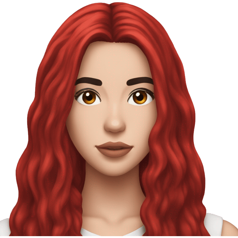 dua lipa with red long hair emoji