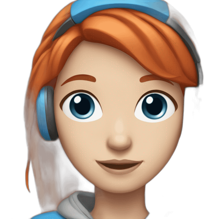 white-girl-red-hair-blue-eyes-wearing-headphones emoji