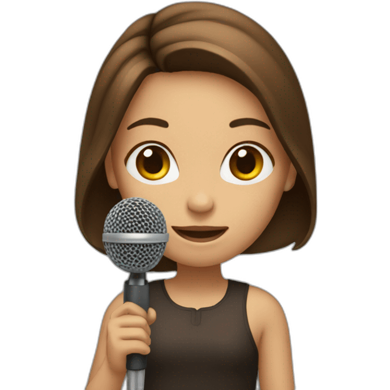 girl with microphone and brown hair emoji