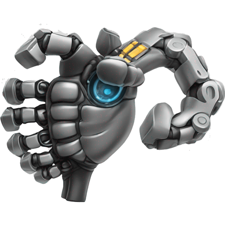 Cyborg arm only flexing bicep and shoulder with gears and shocks emoji