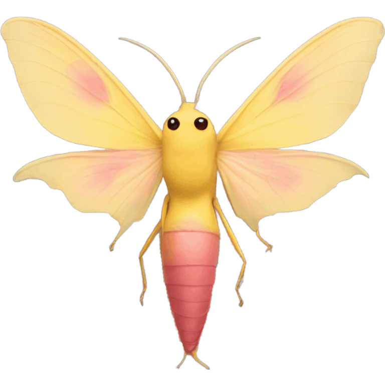 Rosy maple moth side profile with no mouth  emoji