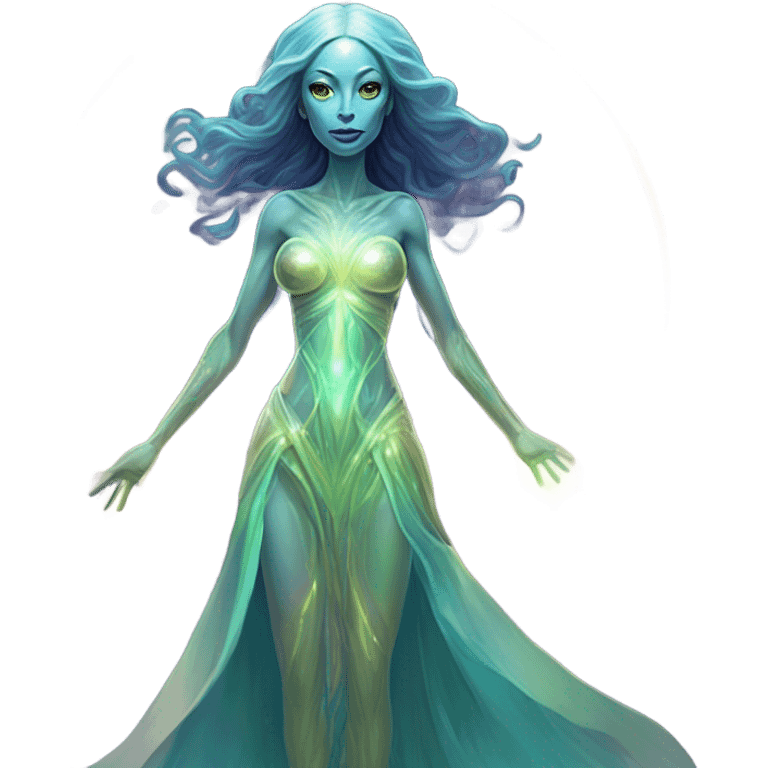 a heavenly alien woman full body emoji