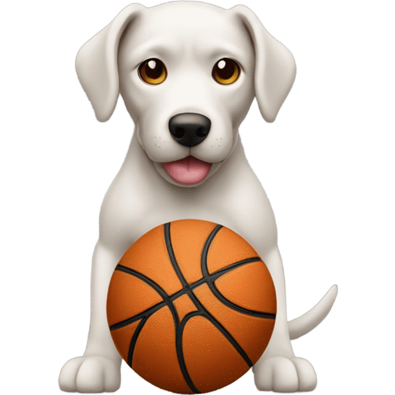 human with dog head playing basketball  emoji