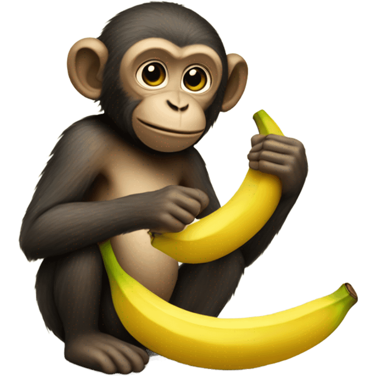 Monkey eating banana emoji