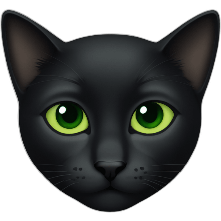 Black cat green eyes emoji