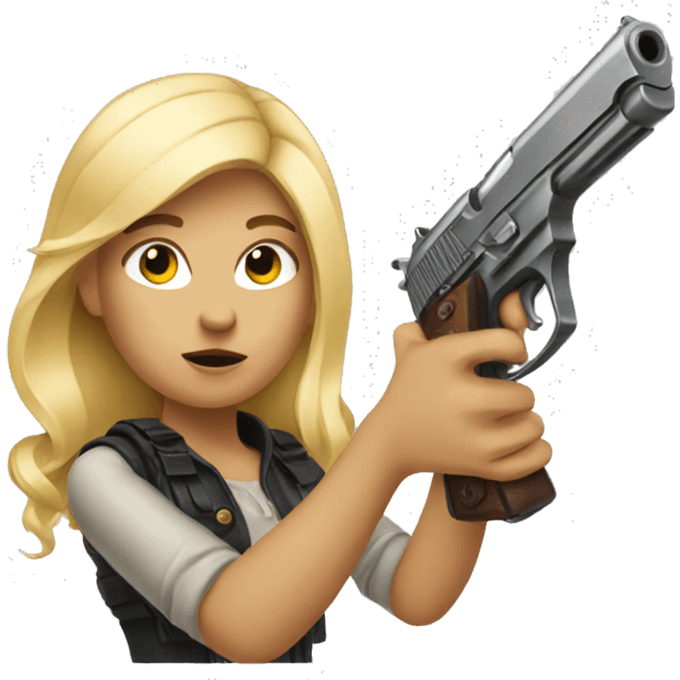 Blonde girl with a pistol emoji