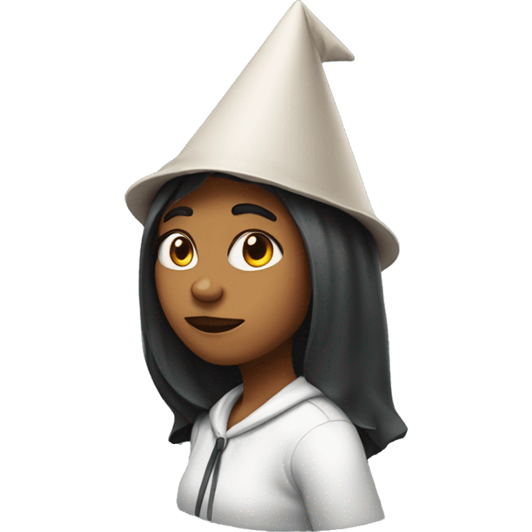 Girl with dunce cap emoji