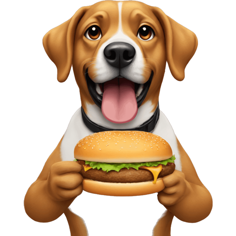 Dog eating a burger  emoji