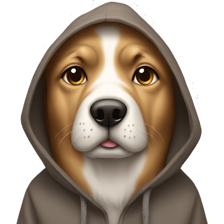 dog wearing a hodie emoji