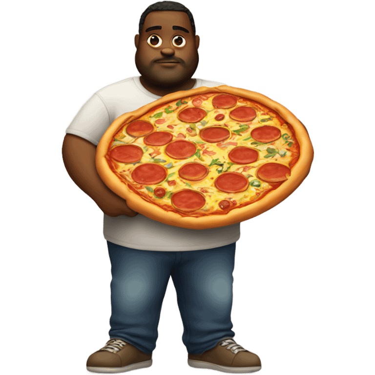 Big dude with pizza emoji