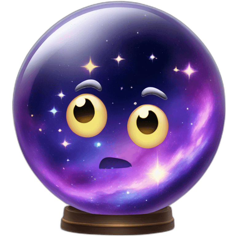 galaxy in big glass ball emoji